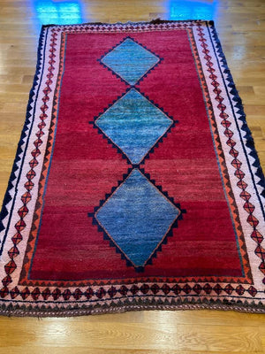 8'5" X 5'4" Antique Persian Gabbeh Rug