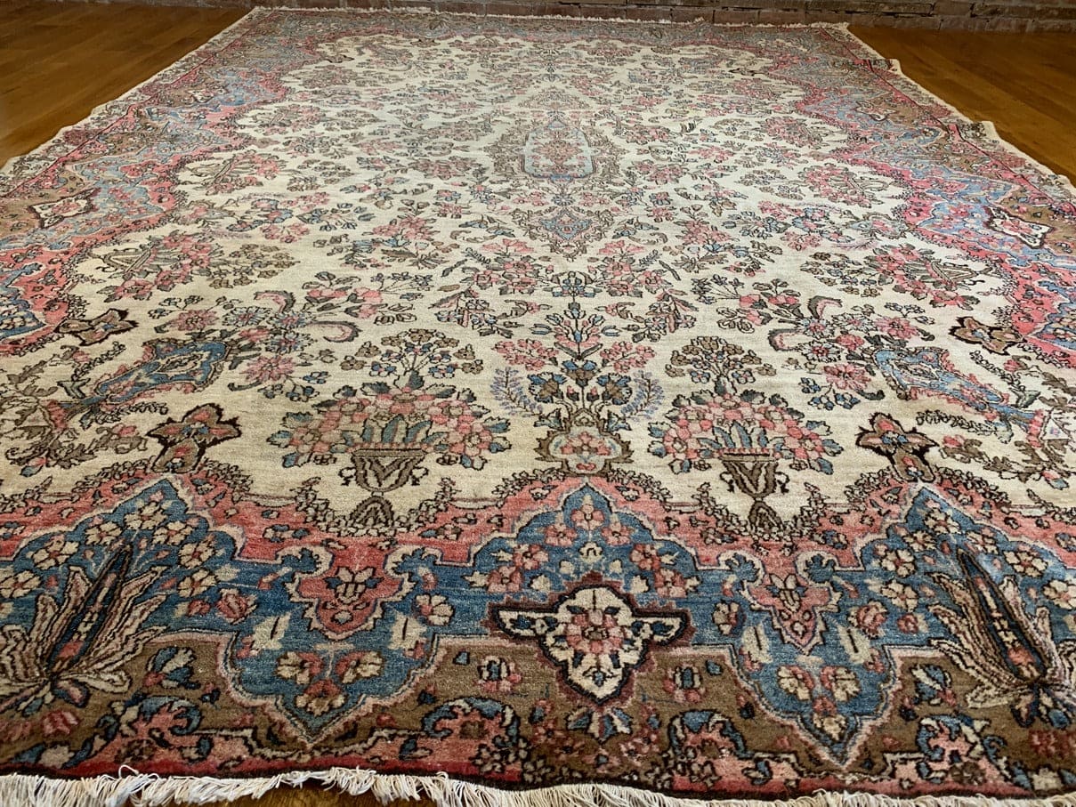 8'8" X 11'11" Antique Persian Kerman Carpet
