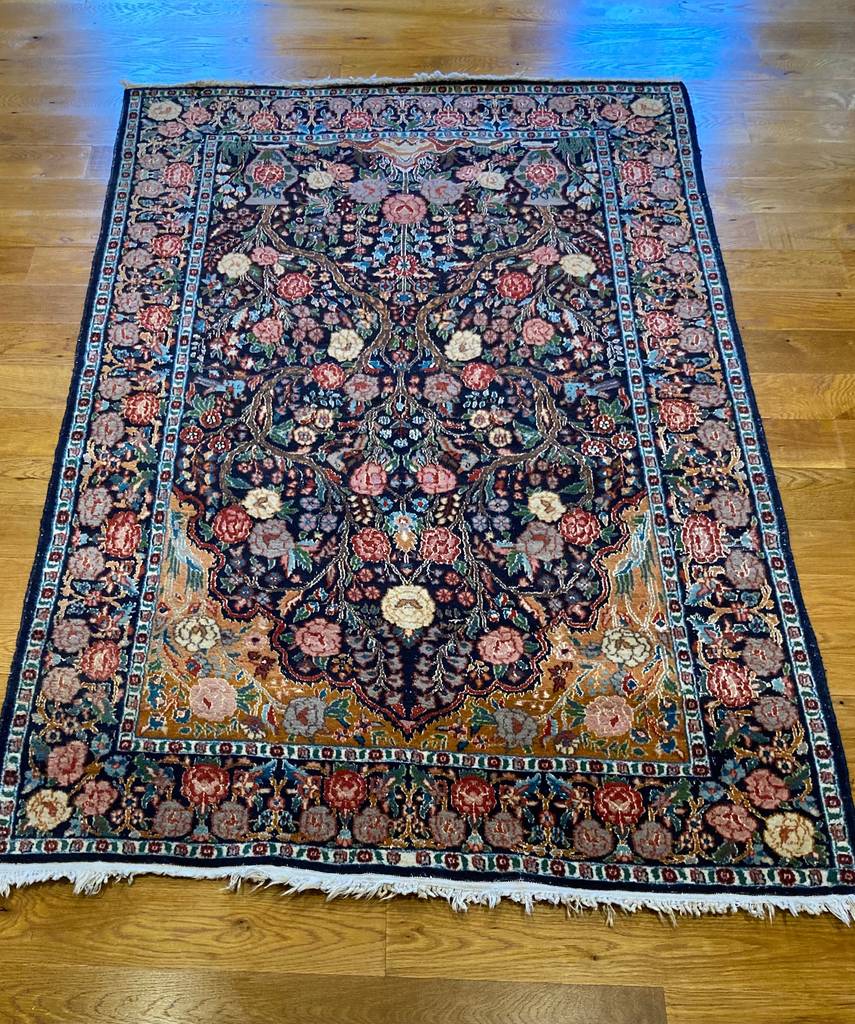 6&#39; X 4&#39; Antique Persian Nian Silken Wool Prayer Meditation Rug