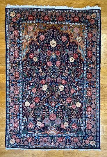6&#39; X 4&#39; Antique Persian Nian Silken Wool Prayer Meditation Rug