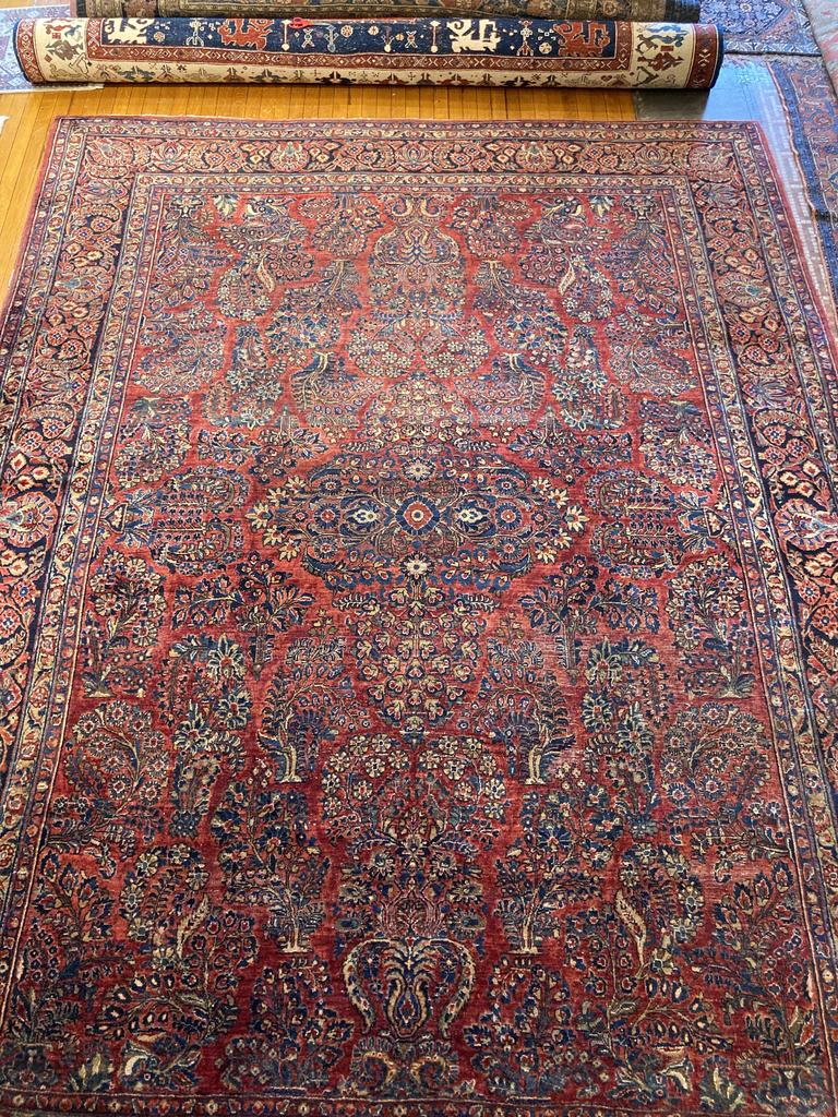 13'10" X 10'1" Antique Persian Sarouk Carpet
