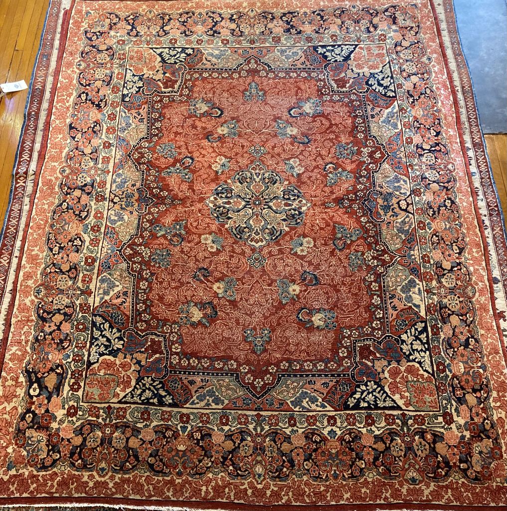11'7" X 8'7" Antique Persian Sarouk Carpet