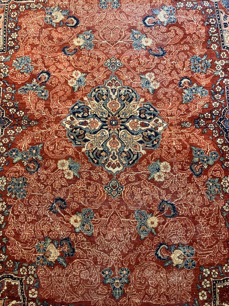 11'7" X 8'7" Antique Persian Sarouk Carpet