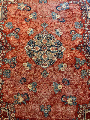11'7" X 8'7" Antique Persian Sarouk Carpet