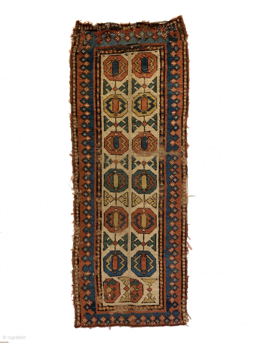 1’7” X 4’ Antique Rare Gendje Small Rug