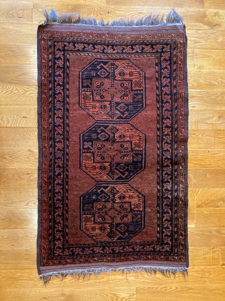 4&#39;4&quot; X 2&#39;8&quot; Antique Suleman Afghan Rug