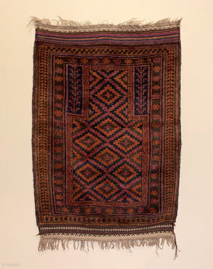 4’6” X 3’1” Antique Taimani Prayer Rug