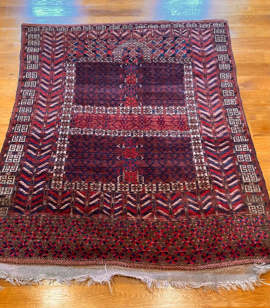 5&#39;5&quot; X 4&#39;5&quot; Antique Tekke Ensi Rug