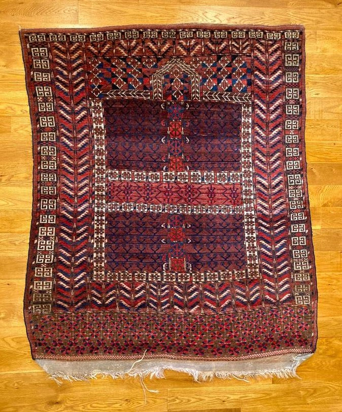 5'5" X 4'5" Antique Tekke Ensi Rug