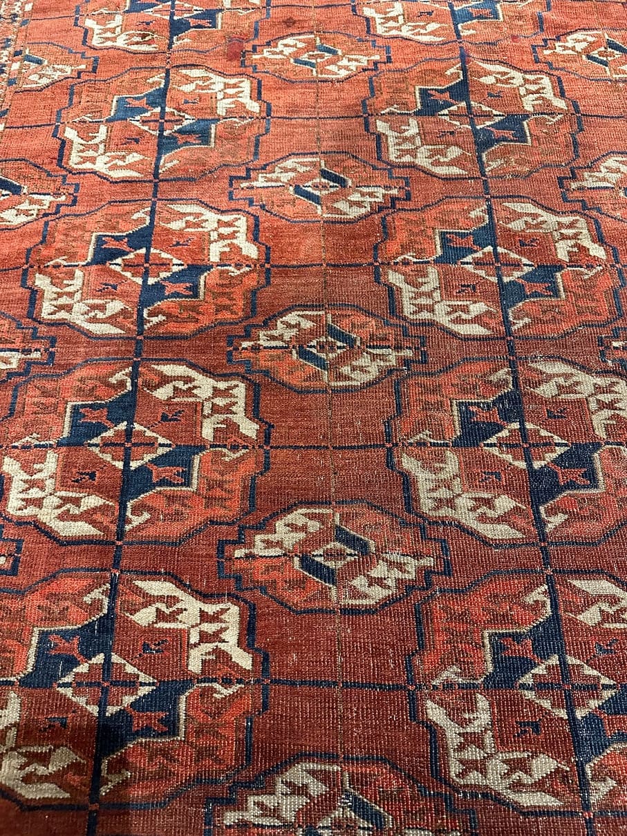 8’6” X 6’8” Antique Tekke Main Carpet Chuval Minor Gol