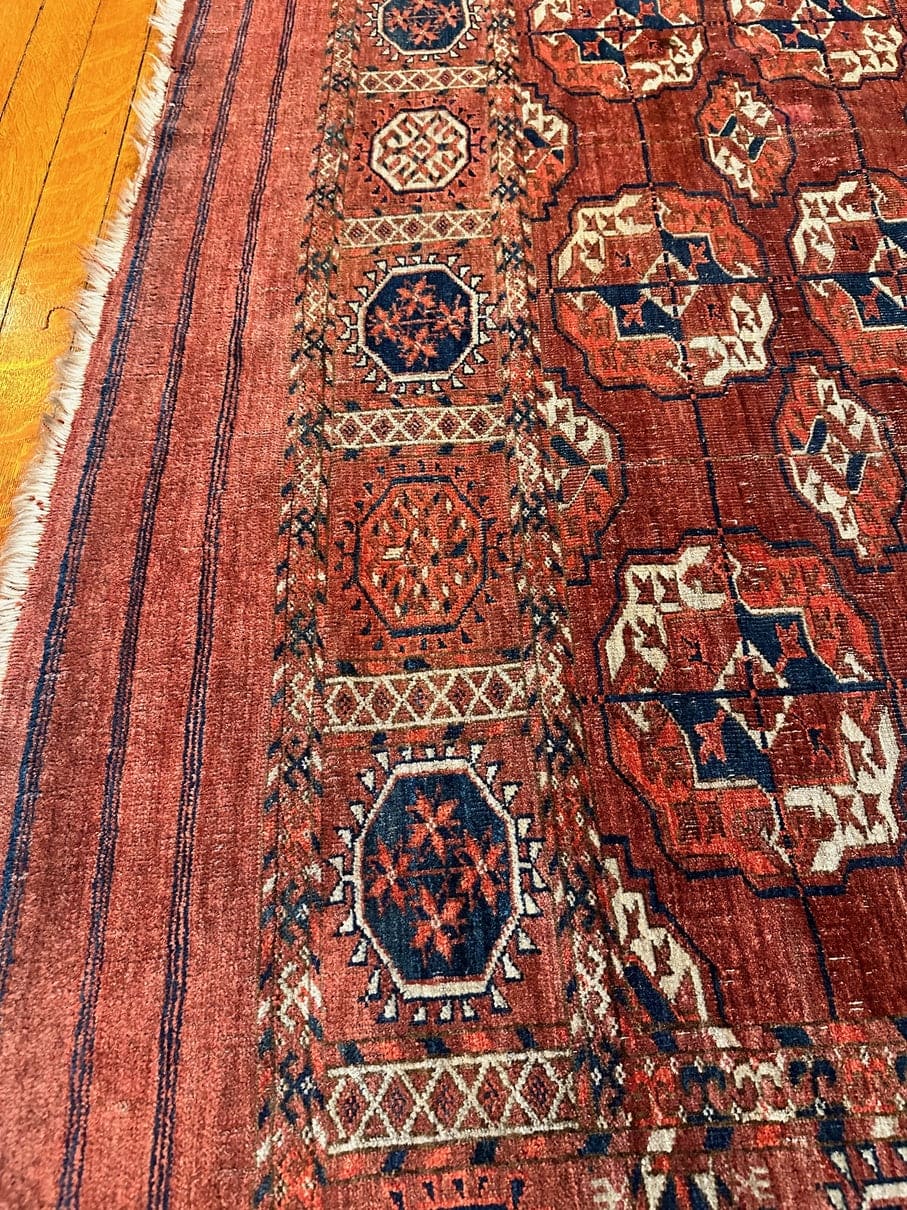 8’6” X 6’8” Antique Tekke Main Carpet Chuval Minor Gol