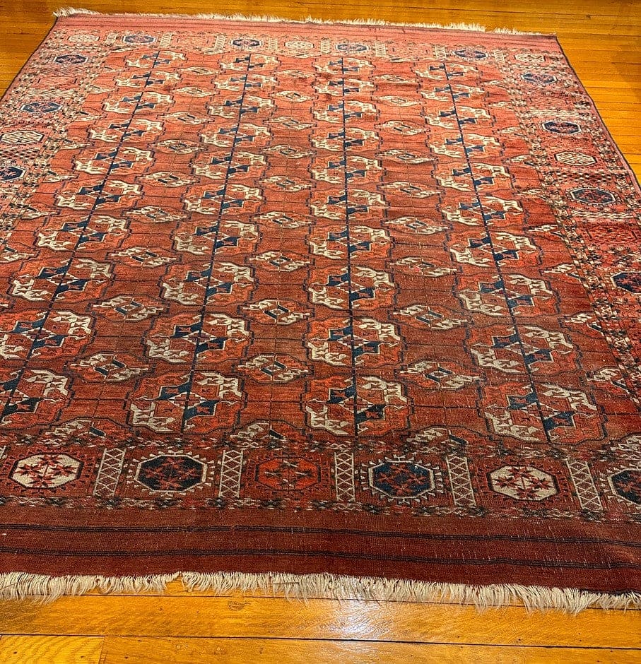 8’6” X 6’8” Antique Tekke Main Carpet Chuval Minor Gol