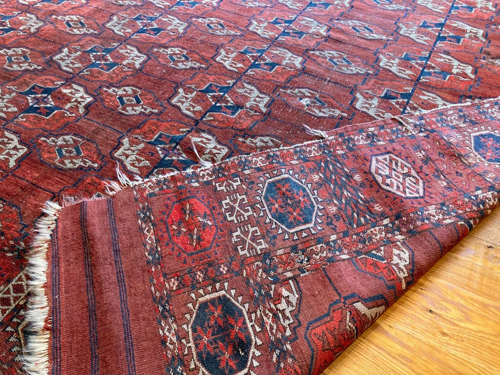 8'6” X 6'8” Antique Tekke Main Chuval Gol Rug [116] - The Antique Knot