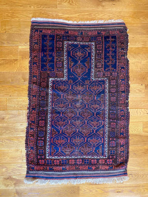 4'5" X 2'10" Antique Timuri Prayer Rug