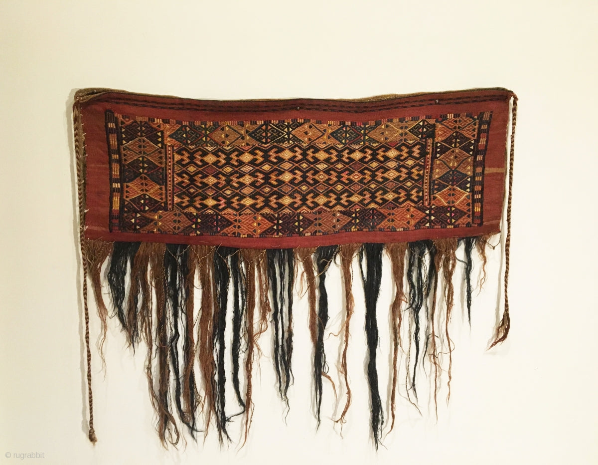 1’3" X 3’3" Antique Turkmen Torba Flatweave