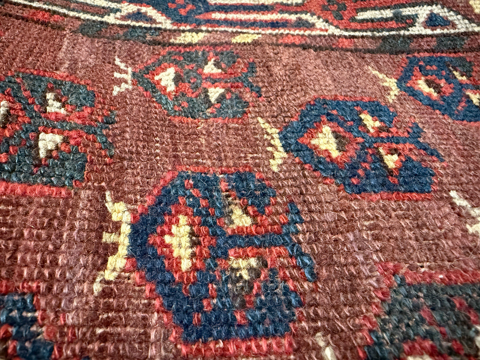4'6 X 5'2 Antique Turkmen Yomud Ensi Rug