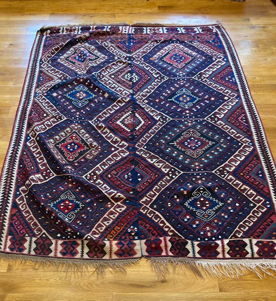 7&#39;1&quot; x 5&#39;5&quot; Antique Van Anatolian Tribal Kilim