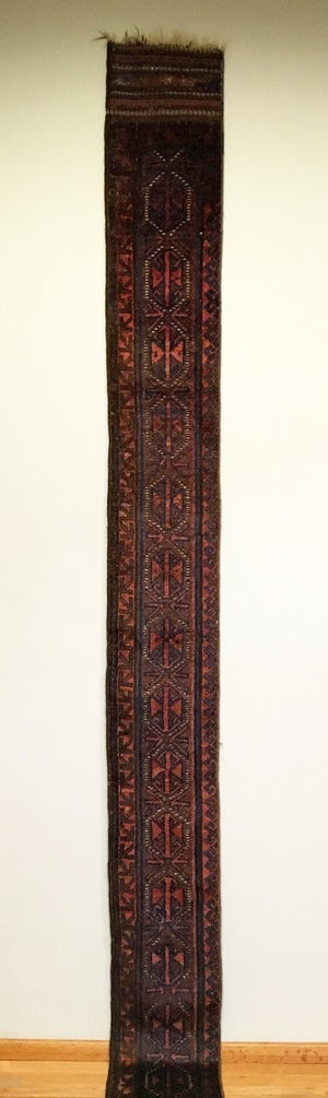 14' X 13" Antique 'Khan' Carpet Border Fragment