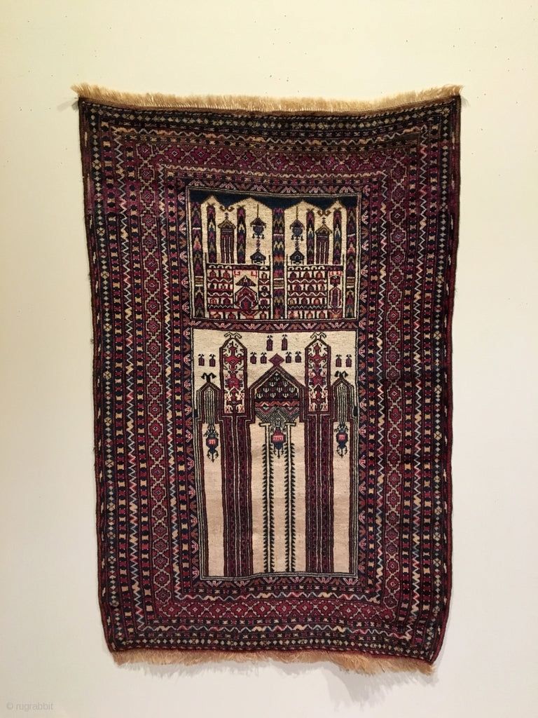 4&#39;7&quot; X 3&#39; Baluch Prayer Rug