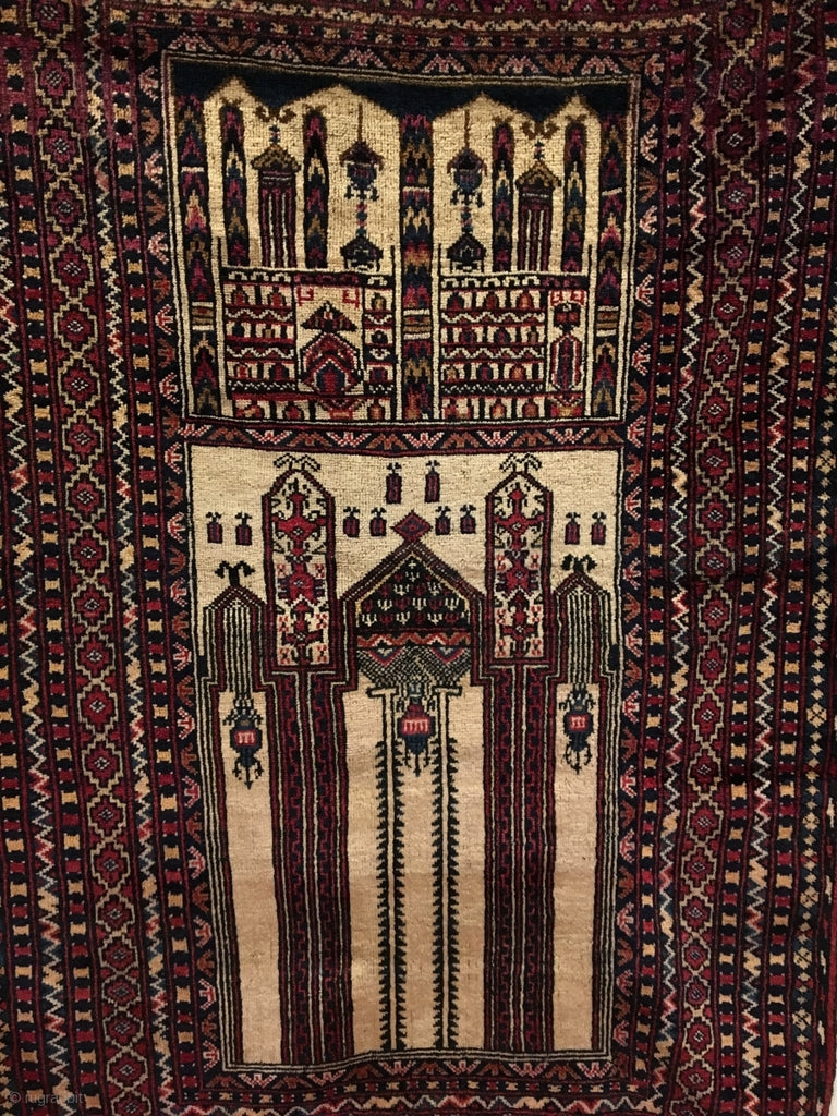 4&#39;7&quot; X 3&#39; Baluch Prayer Rug