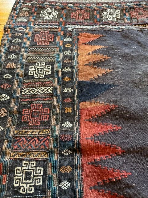 54&quot; X 52&quot; Black Tent Baluch Sofreh [SH-072]