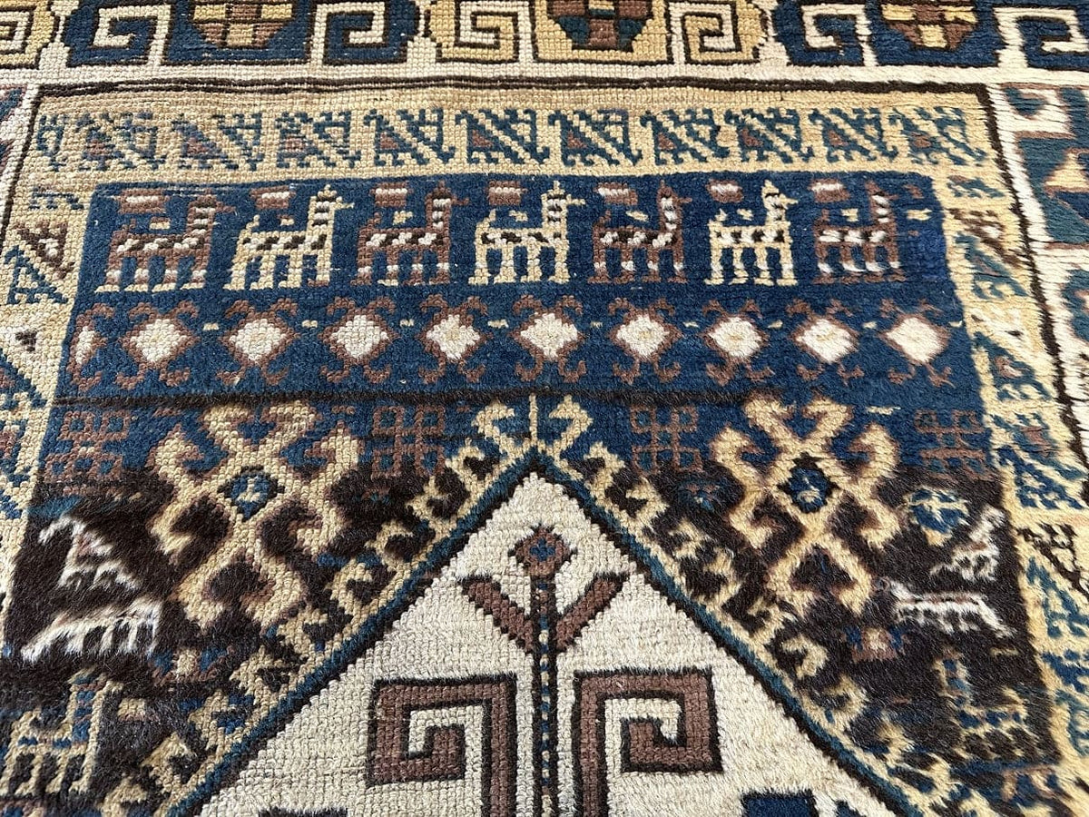 11&#39;2&quot; X 3&#39;8&quot; Caucasian Long Rug Akstafa Shirvan