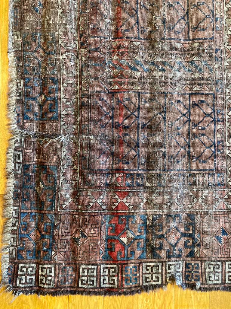 5&#39;9&quot; X 4&#39;8&quot; Early 19th Century Ersari Ensi Rug