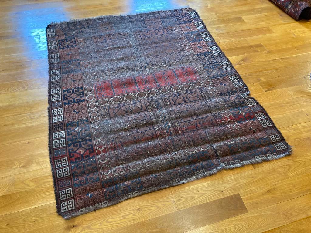 5&#39;9&quot; X 4&#39;8&quot; Early 19th Century Ersari Ensi Rug