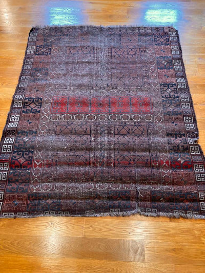 5'9" X 4'8" Early 19th Century Ersari Ensi Rug