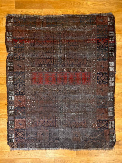 5'9" X 4'8" Early 19th Century Ersari Ensi Rug