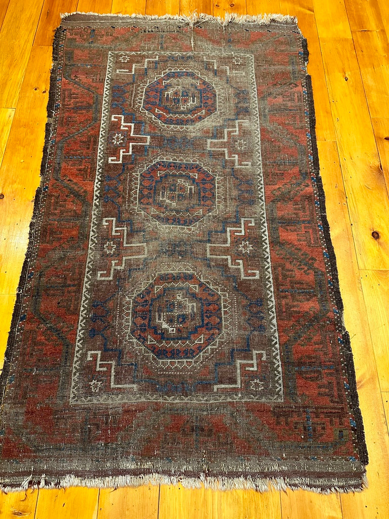60" X 35" Early Baluch Salor Gul Rug