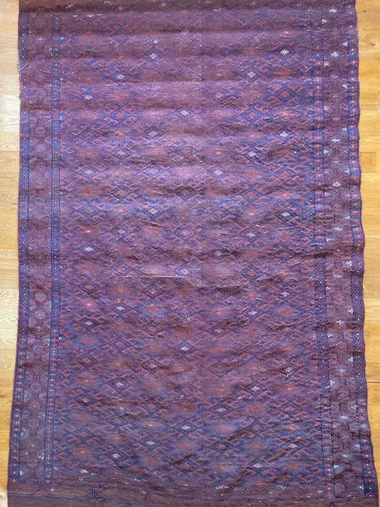 10'3" X 6' Early Tribal Tekke Palas Kilim