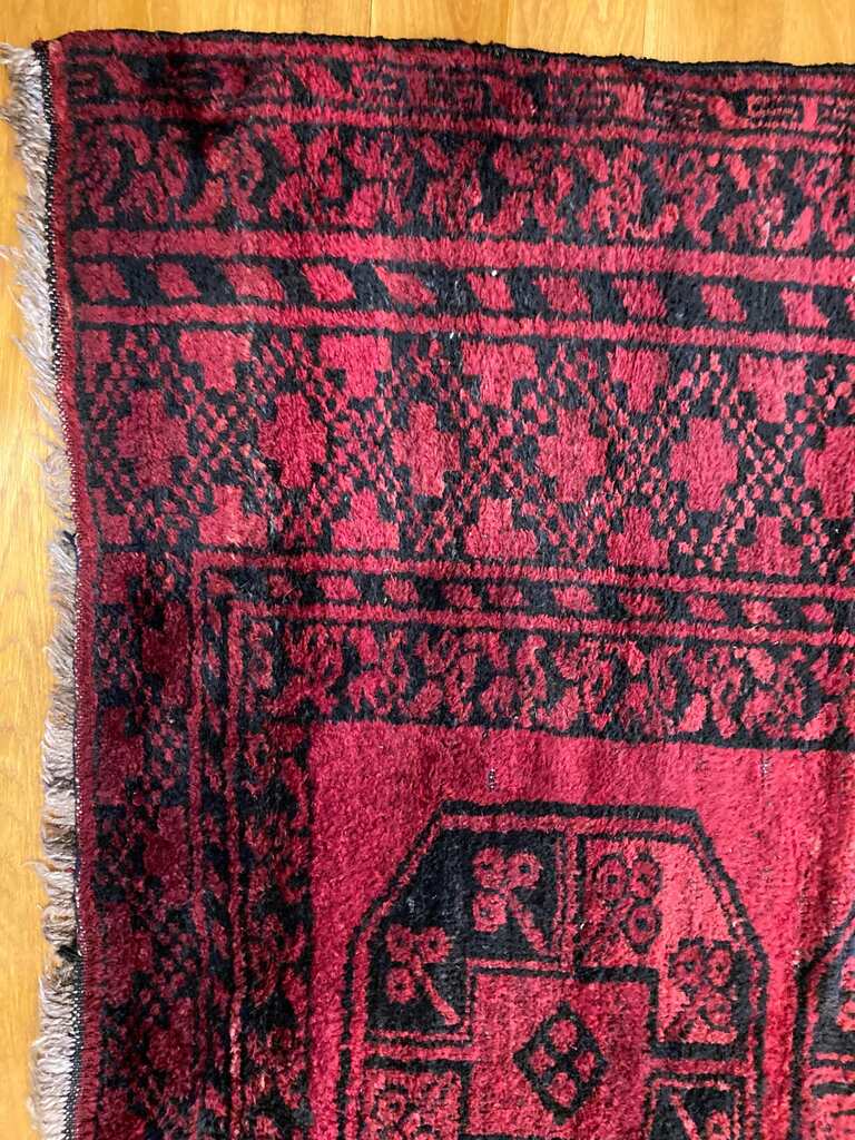 9’ X 8‘9“ Ersari Main Karaqul Wool Afghan Rug