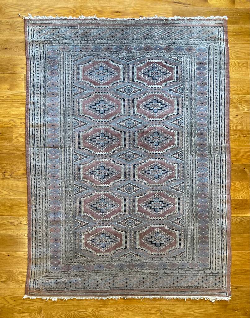5&#39;8&quot; X 4&#39;1&quot; Fine Semi-Antique Bokhara Silk-Highlighted Rug [SH-008]