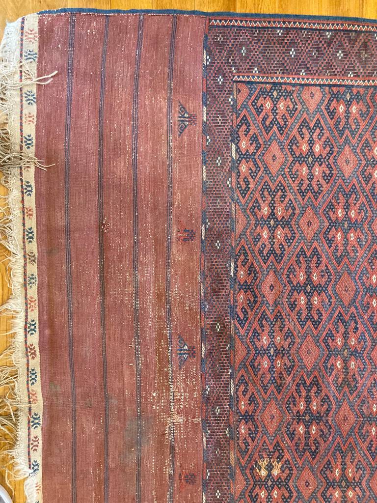 11'10" X 6'11" Fine Yomut Palas Kilim