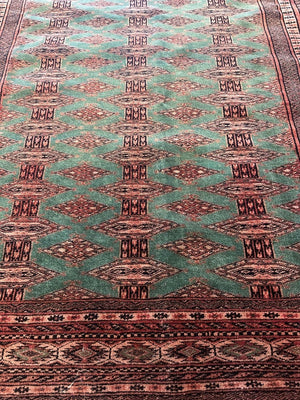 4'6" X 5'10" Green Zahir Shah Rug 