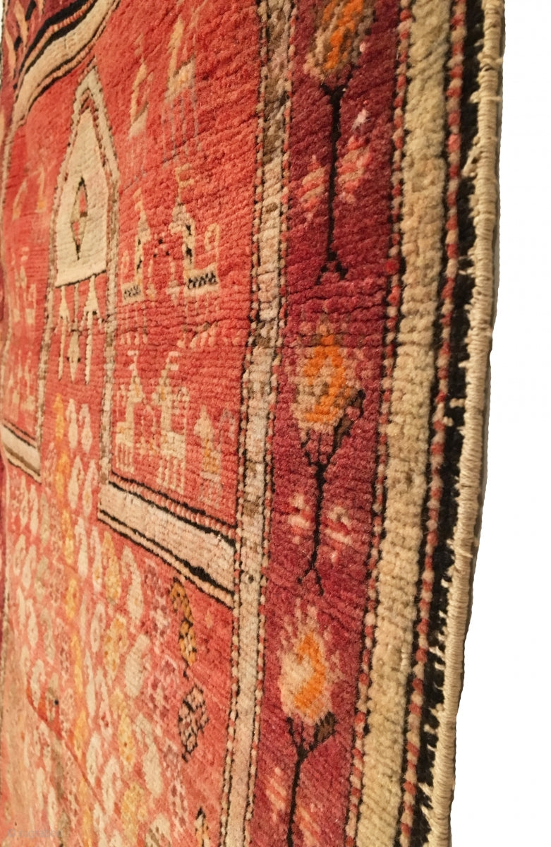 2’8&quot; X 4’9&quot; Inscribed Caucasian Karabagh Prayer Rug