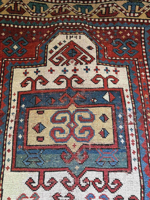 4' X 3'1" Kazak Prayer Rug
