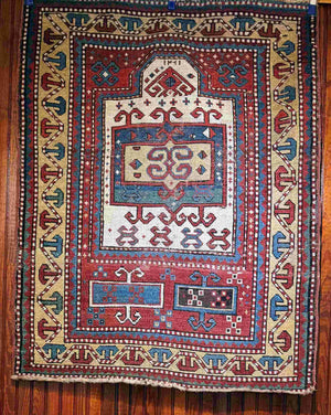 4' X 3'1" Kazak Prayer Rug