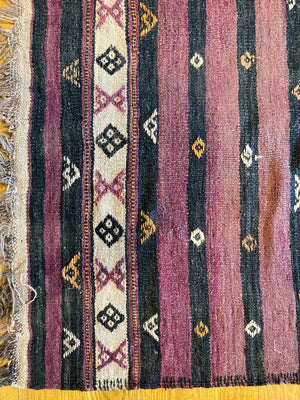 8'4" X 4'5" Maimana Northern Afghanistan Bird Motif Kilim, Wall Kilim, Deco Kilim, Office Kilim, Vegetable Dye Kilim