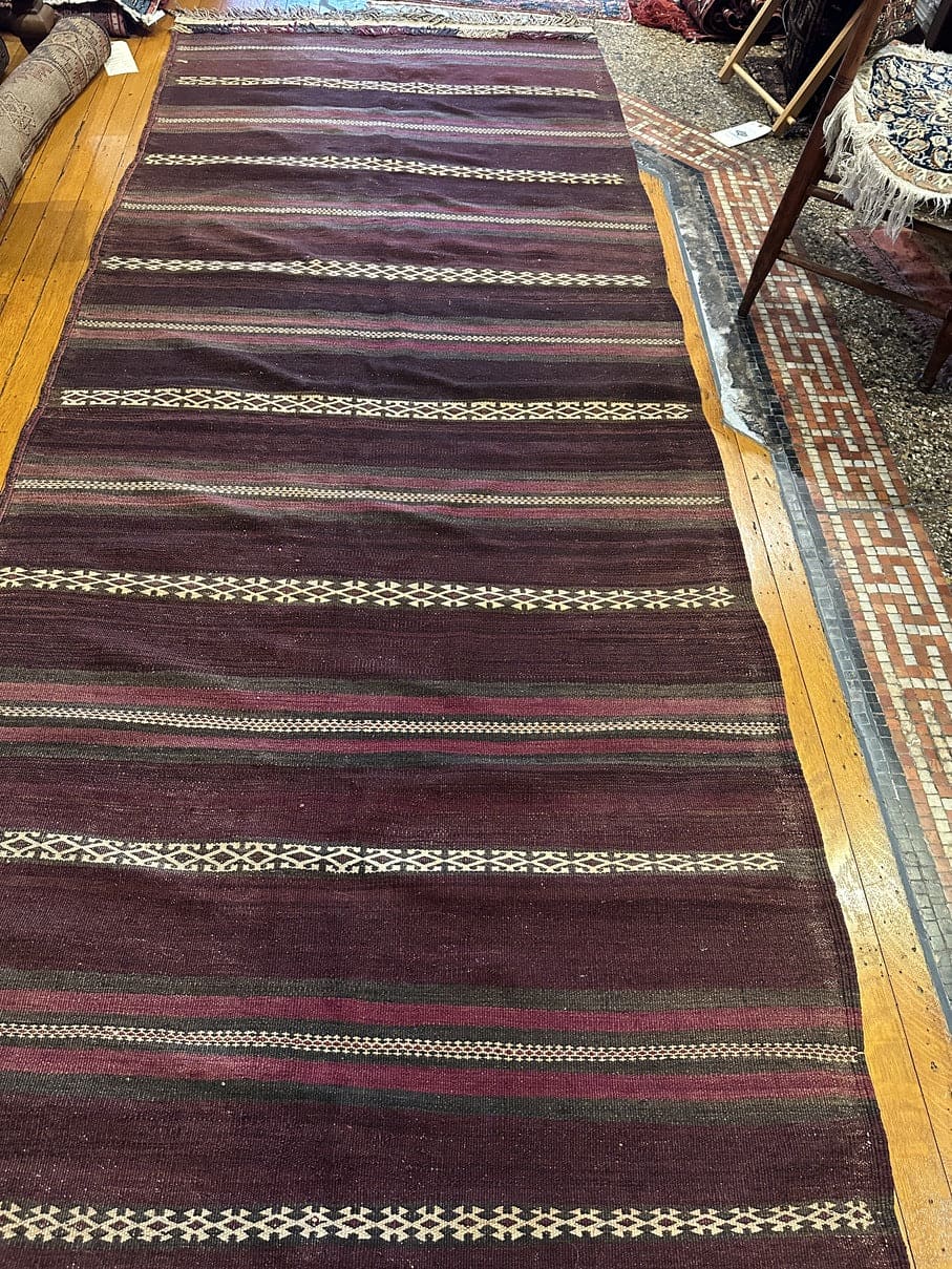 4&#39;3&quot; X 10&#39;9&quot; Maldari Old Nomadic Baluch Long Kilim [SH-131]