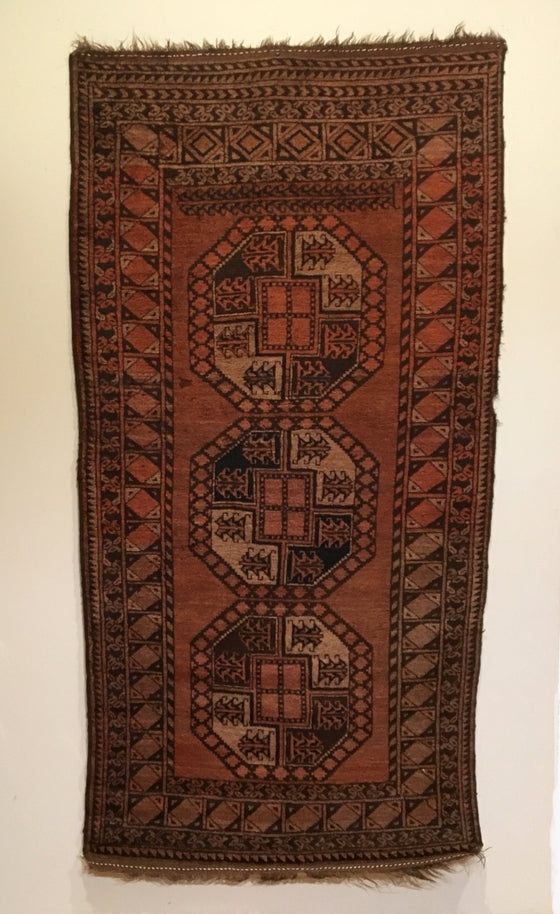 7'2" X 3'8" Old Afghan Qarqueen