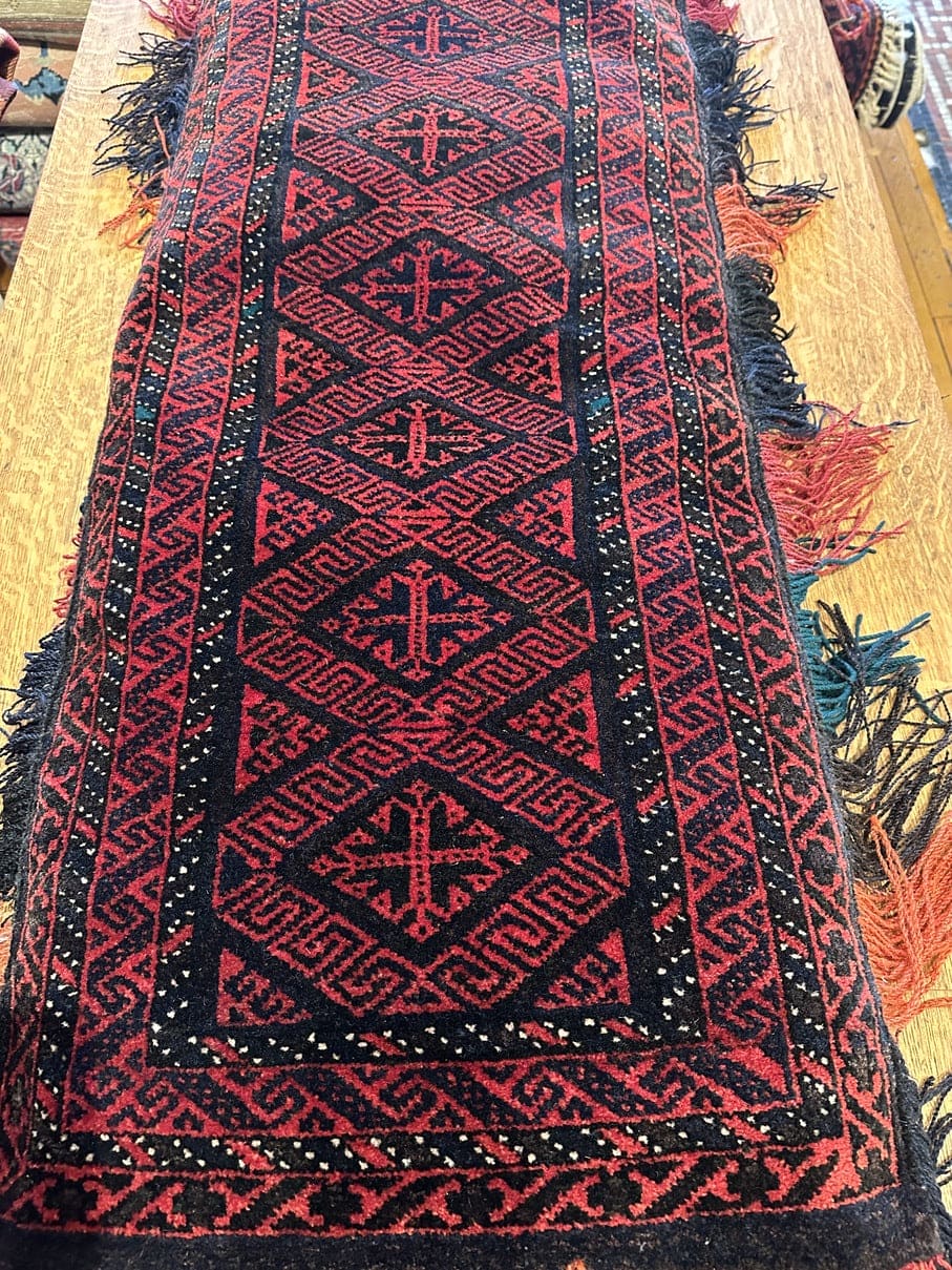 20" X 38" Old Dowry Khorasan Baluch Black Tent Balisht/Cushion [SH-116]