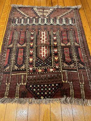 27" X 34" Old Kizil Ayak Prayer Rug