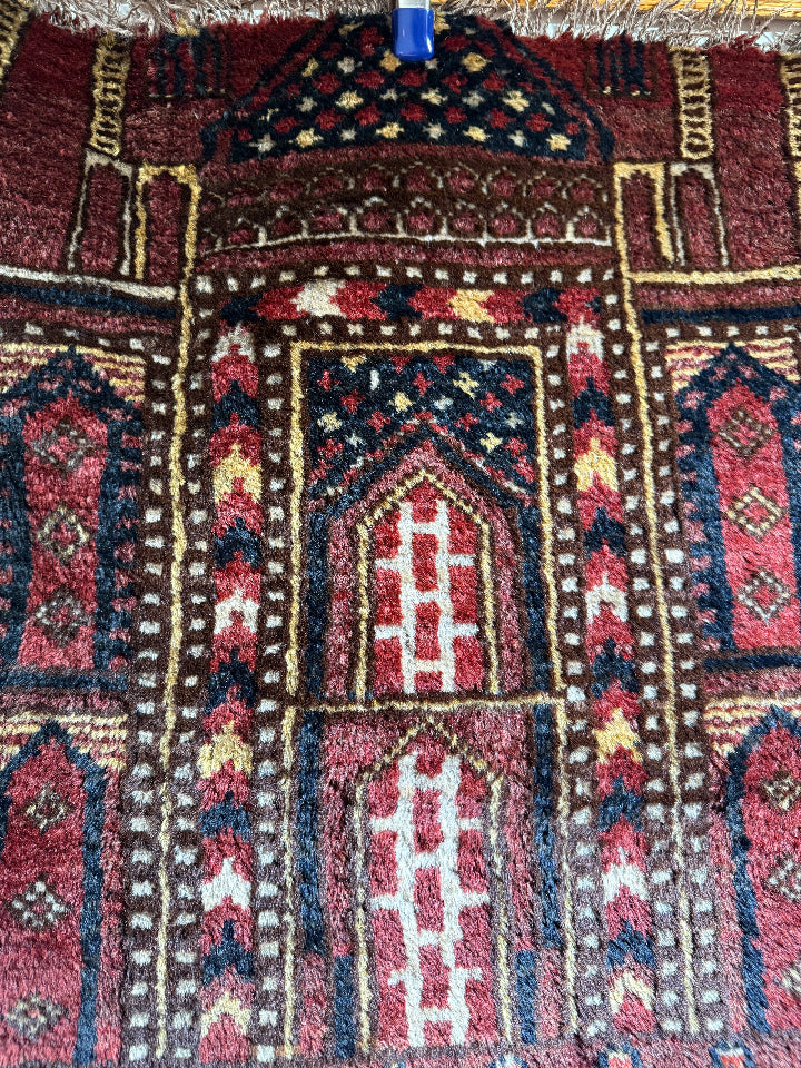 27" X 34" Old Kizil Ayak Prayer Rug