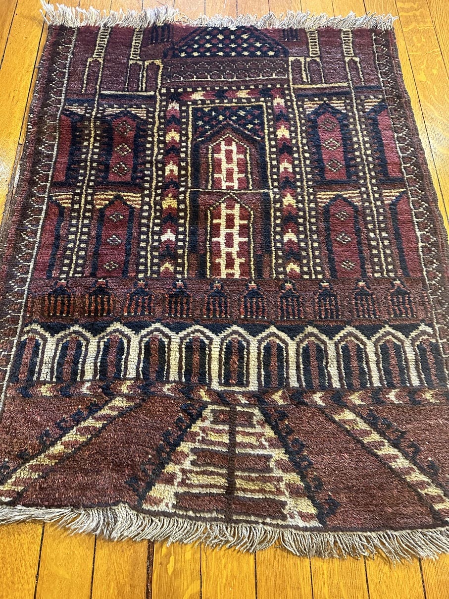 27" X 34" Old Kizil Ayak Prayer Rug