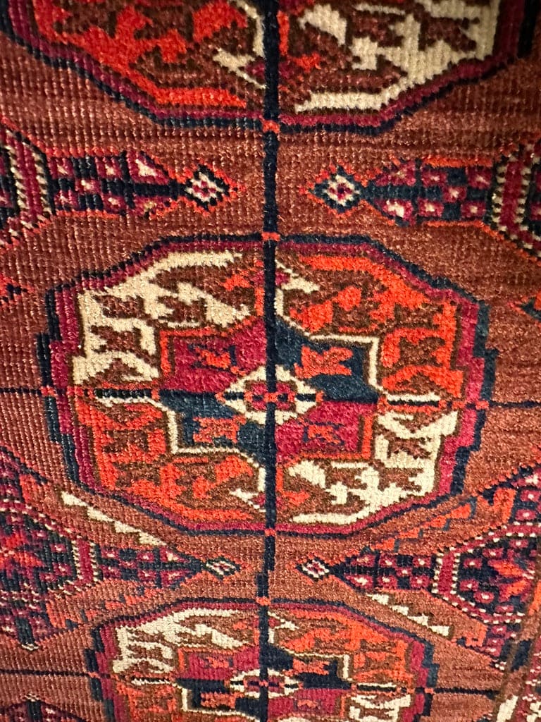3&#39;8&quot; X 4&#39;3&quot; Old Turkmen Tekke Rug