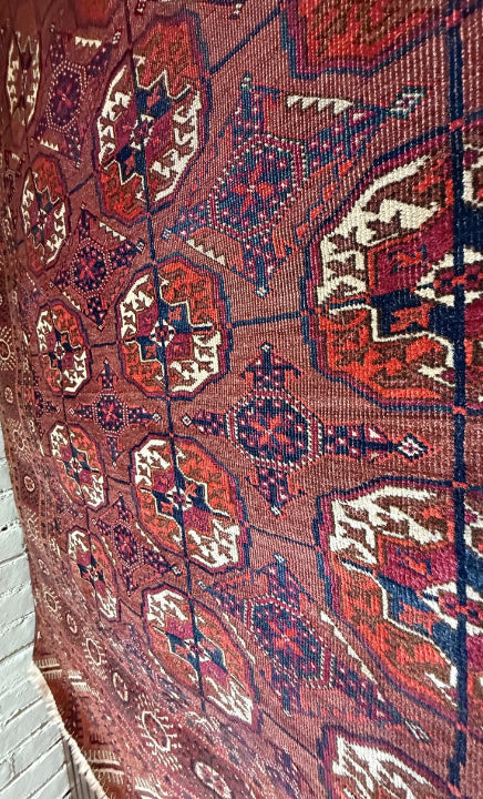 3'8" X 4'3" Old Turkmen Tekke Rug