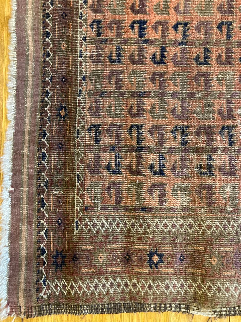 5&#39;4&quot; X 3&#39;4&quot; Rare Antique Baluch Dragon Tree Tribal Rug