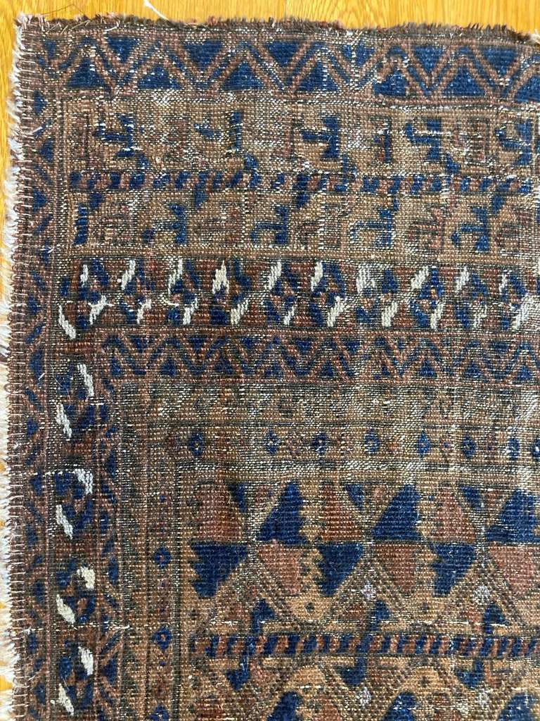 4' X 2'6" Rare Antique Khorasan Yellow Ground Baluch Prayer Rug